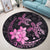 Hawaii Polynesian Turtle Plumeria Round Carpet - Pog Style Pink - AH - Polynesian Pride