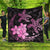 Hawaii Polynesian Turtle Plumeria Premium Quilts - Pog Style Pink - AH Black - Polynesian Pride