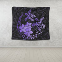 Hawaii Polynesian Turtle Plumeria Tapestry - Pog Style Purple - AH - Polynesian Pride