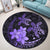 Hawaii Polynesian Turtle Plumeria Round Carpet - Pog Style Purple - AH - Polynesian Pride