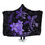 Hawaii Polynesian Turtle Plumeria Hooded Blanket - Pog Style Purple - AH Hooded Blanket White - Polynesian Pride