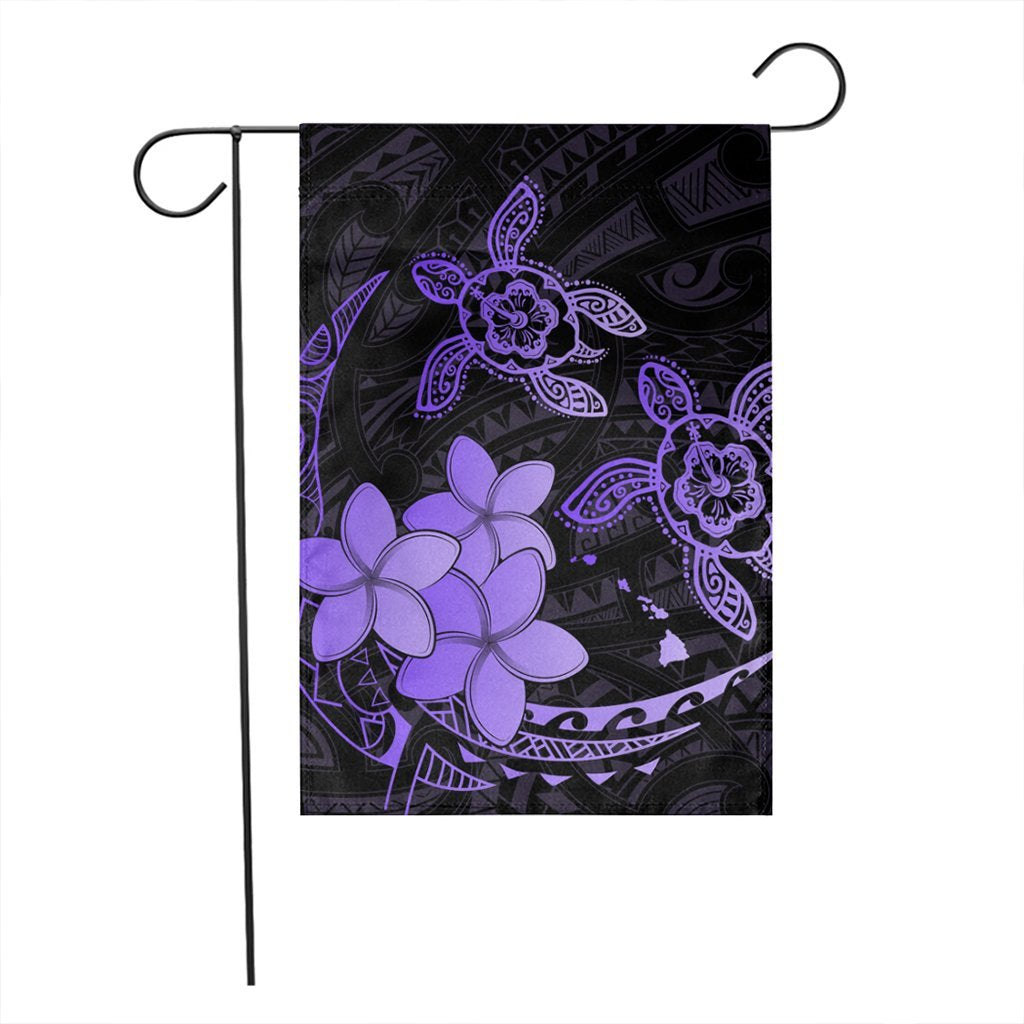 Hawaii Polynesian Turtle Plumeria Flag - Pog Style Purple - AH - Polynesian Pride