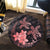 Hawaii Polynesian Turtle Plumeria Round Carpet - Pog Style Red - AH - Polynesian Pride