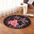 Hawaii Polynesian Turtle Plumeria Round Carpet - Pog Style Red - AH - Polynesian Pride