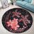 Hawaii Polynesian Turtle Plumeria Round Carpet - Pog Style Red - AH - Polynesian Pride