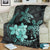 Hawaii Polynesian Turtle Plumeria Premium Blankets - Pog Style Turquoise - AH - Polynesian Pride