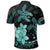 Hawaii Polynesian Turtle Plumeria Polo Shirt Pog Style Turquoise - Polynesian Pride