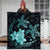 Hawaii Polynesian Turtle Plumeria Premium Quilts - Pog Style Turquoise - AH - Polynesian Pride