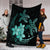 Hawaii Polynesian Turtle Plumeria Premium Blankets - Pog Style Turquoise - AH - Polynesian Pride