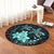 Hawaii Polynesian Turtle Plumeria Round Carpet - Pog Style Turquoise - AH - Polynesian Pride