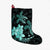 Hawaii Polynesian Turtle Plumeria Christmas Stocking - Pog Style Turquoise - AH Christmas Stocking 26 X 42 cm Black - Polynesian Pride