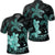 Hawaii Polynesian Turtle Plumeria Polo Shirt Pog Style Turquoise Unisex Black - Polynesian Pride