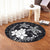 Hawaii Polynesian Turtle Plumeria Round Carpet - Pog Style White - AH - Polynesian Pride