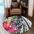 Hawaii Polynesian Turtle Tropical Hibiscus Plumeria Round Carpet - AH - Polynesian Pride