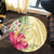 Hawaii Polynesian Turtle Tropical Hibiscus Plumeria Round Carpet - Beige - AH - Polynesian Pride