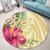 Hawaii Polynesian Turtle Tropical Hibiscus Plumeria Round Carpet - Beige - AH - Polynesian Pride