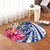 Hawaii Polynesian Turtle Tropical Hibiscus Plumeria Round Carpet - Blue - AH - Polynesian Pride