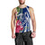 Hawaii Polynesian Turtle Tropical Hibiscus Plumeria Tank Top - Blue - AH Black - Polynesian Pride