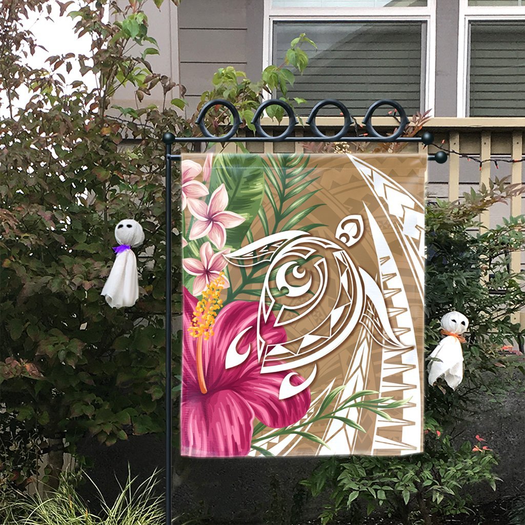 Hawaii Polynesian Turtle Tropical Hibiscus Plumeria Flag - Gold - AH - Polynesian Pride