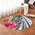 Hawaii Polynesian Turtle Tropical Hibiscus Plumeria Round Carpet - Gray - AH - Polynesian Pride