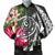 Hawaii Polynesian Turtle Tropical Hibiscus Plumeria Bomber Jacket - Gray - AH Black Unisex - Polynesian Pride