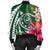 Hawaii Polynesian Turtle Tropical Hibiscus Plumeria Bomber Jacket - Green - AH - Polynesian Pride