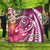 Hawaii Polynesian Turtle Tropical Hibiscus Plumeria Premium Quilts - Pink - AH Black - Polynesian Pride