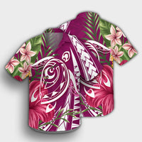 Hawaii Polynesian Turtle Tropical Hibiscus Plumeria Hawaiian Shirt - Pink - AH - Polynesian Pride