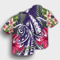 Hawaii Polynesian Turtle Tropical Hibiscus Plumeria Hawaiian Shirt - Purple - AH - Polynesian Pride