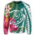 Hawaii Polynesian Turtle Tropical Hibiscus Plumeria Sweatshirt - Turquoise - AH - Polynesian Pride