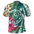 Hawaii Polynesian Turtle Tropical Hibiscus Plumeria Polo Shirt Turquoise - Polynesian Pride