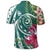 Hawaii Polynesian Turtle Tropical Hibiscus Plumeria Polo Shirt Turquoise - Polynesian Pride