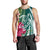 Hawaii Polynesian Turtle Tropical Hibiscus Plumeria Tank Top - Turquoise - AH Black - Polynesian Pride