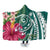 Hawaii Polynesian Turtle Tropical Hibiscus Plumeria Hooded Blanket - Turquoise - AH Hooded Blanket White - Polynesian Pride