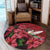 Hawaii Red Hibiscus Humming Bird Round Carpet - AH - Polynesian Pride