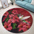 Hawaii Red Hibiscus Humming Bird Round Carpet - AH - Polynesian Pride