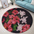 Hawaii Red Hibiscus Turtle Round Carpet - AH - Ray Style - Polynesian Pride