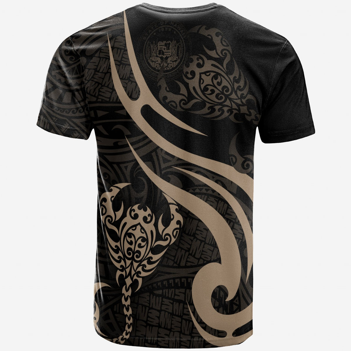Hawaii T Shirt Scorpio Tribal Pattern Style Gold - Polynesian Pride