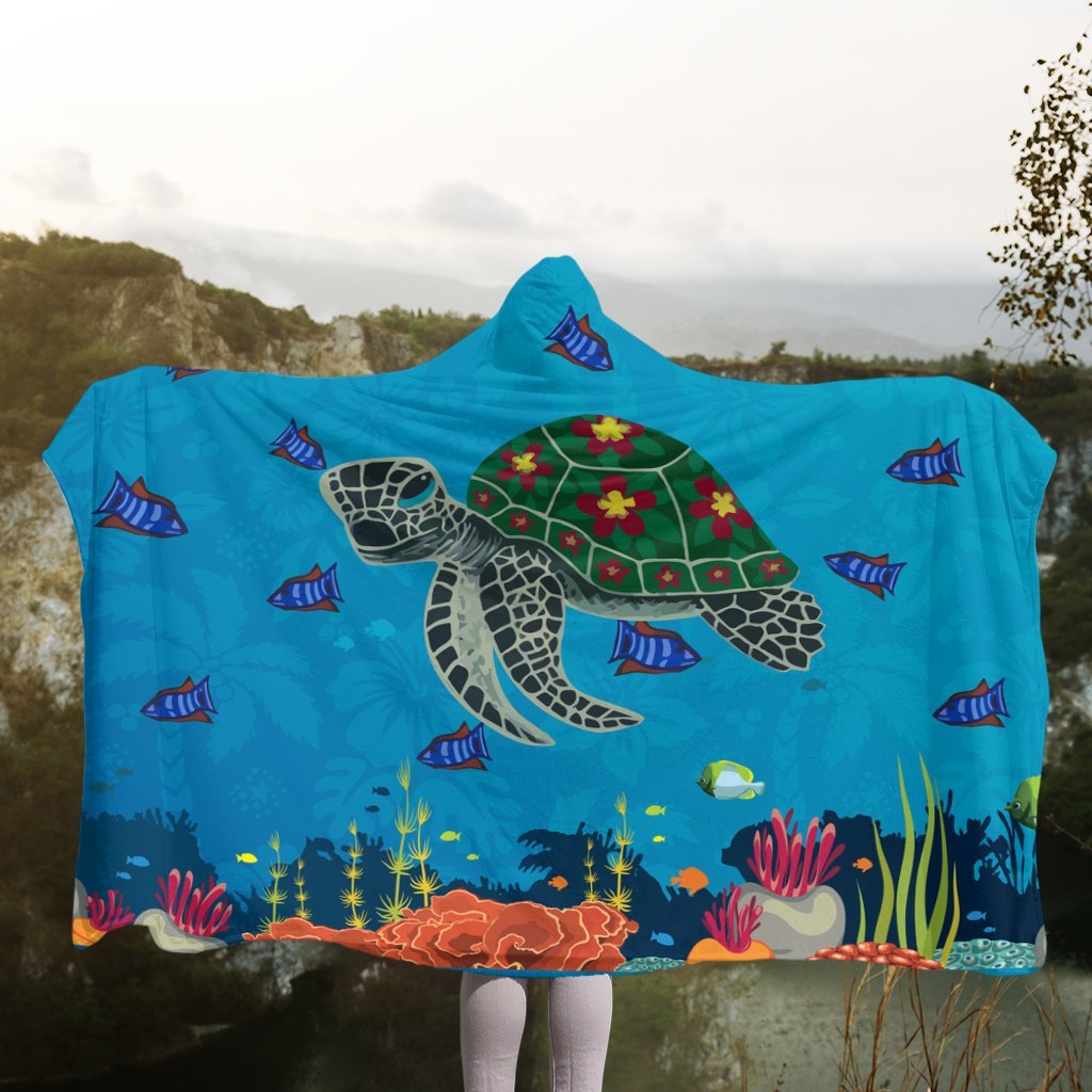 Hawaii Sea Cartoon Hooded Blanket - AH - Polynesian Pride