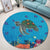 Hawaii Sea Cartoon Round Carpet - AH - Polynesian Pride