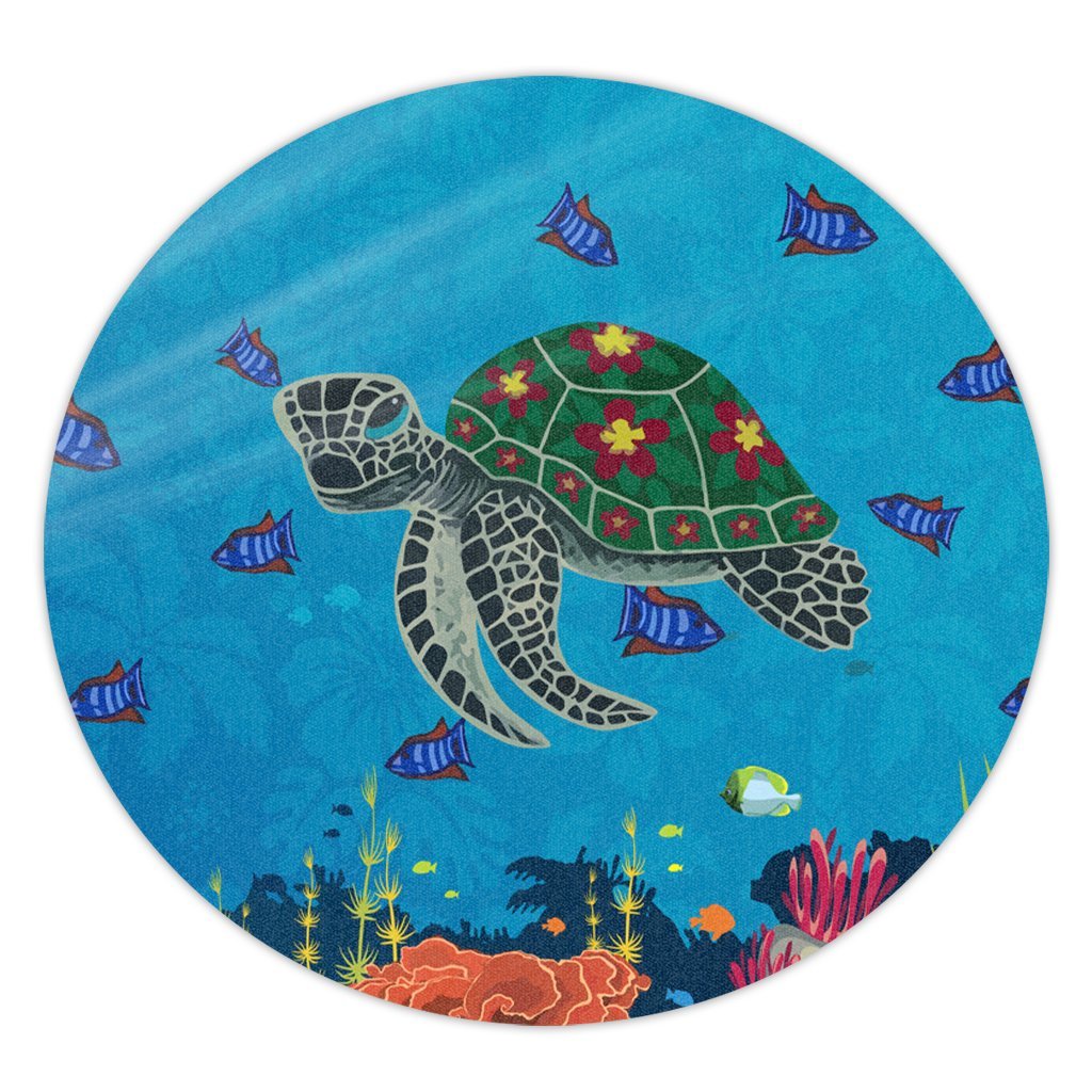 Hawaii Sea Cartoon Round Carpet - AH Round Carpet Luxurious Plush - Polynesian Pride