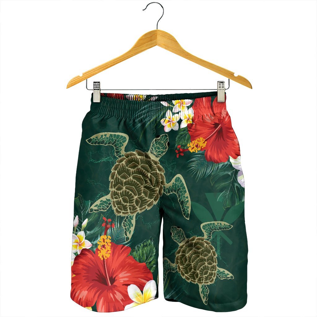 Hawaii Sea Turtle Hibiscus Plumria Men's Shorts - AH - Polynesian Pride