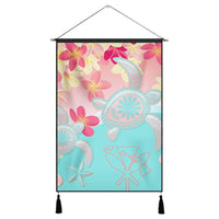 Hawaii Sea Turtle Plumeria Hanging Poster - AH Hanging Poster Cotton And Linen - Polynesian Pride