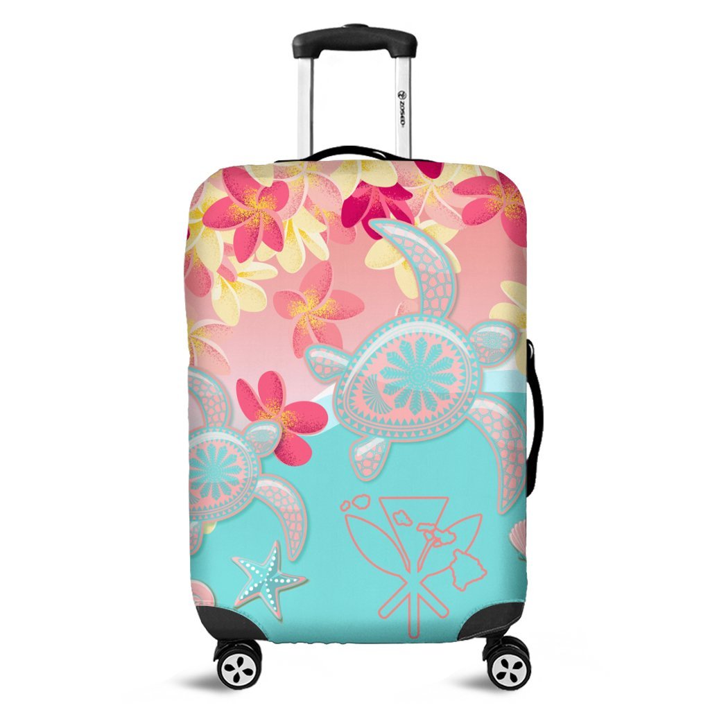 Hawaii Sea Turtle Plumeria Luggage Covers - AH Black - Polynesian Pride