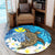 Hawaii Sea Turtle Plumeria Coconut Tree Round Carpet - AH - Polynesian Pride