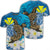 Hawaii Sea Turtle Plumeria Coconut Tree T Shirt Unisex Black - Polynesian Pride