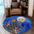 Hawaii Seal Of Hawaii Hibiscus Ocean Turtle Polynesian Round Carpet - AH - Polynesian Pride