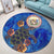 Hawaii Seal Of Hawaii Hibiscus Ocean Turtle Polynesian Round Carpet - AH - Polynesian Pride