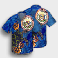 Hawaii Seal Of Hawaii Hibiscus Ocean Turtle Polynesian Hawaiian Shirt - AH - Polynesian Pride
