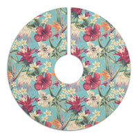 Hawaii Seamless Floral Pattern With Tropical Hibiscus, Watercolor Tree Skirt - Polynesian Pride